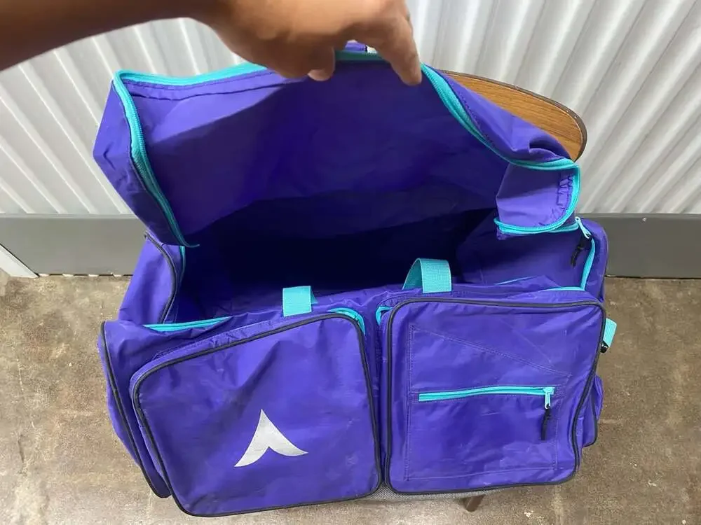 Vintage Dynastar Skis Blue and Teal Large Duffle Bag